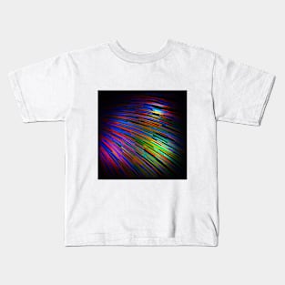 Many narrow blue wires or stripes. Print. Kids T-Shirt